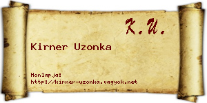 Kirner Uzonka névjegykártya